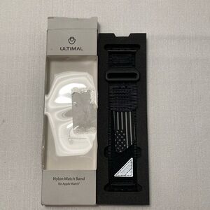 Ultimal Apple Watch Band Nylon Tactical Flag Black‎ Breathable Sports Ultra Deep